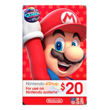 Nintendo Eshop 20 Usd Región Usa (entrega Inmediata)