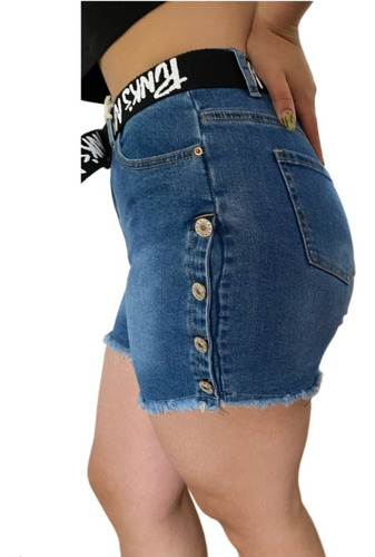 Pantalón Cortos Short  Mezclilla Jeans Mujer Cinturón 2580 