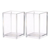 Soporte Acrílico Transparente Para Brochas De Maquillaje, 2