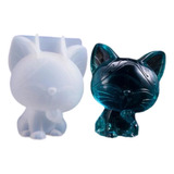 Gato 3d Molde Silicón Para Resina O Cemento Silicona M174