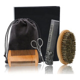 Set De Cepillos Para Barba Brush Beard Steel Care Peine Set