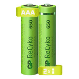 Pilas Recargable Tamaño Aaa Gp 2 Piezas 650 Mah Recyko Nimh