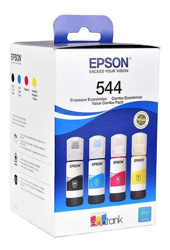Tinta Epson 544 Pack 4 Colores Negro Cian Magenta Amarillo