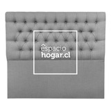 Respaldo Capitoné Premium Lino Gris Plata 1,5 Plaza