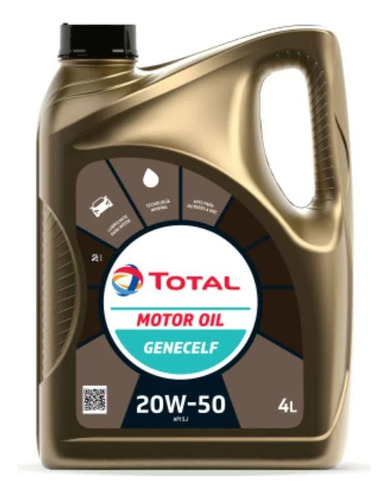 Aceite Lubricante Multigrado Total Genecelf 20w50 4 Litros