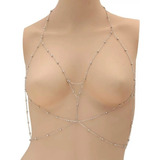 Body Chain, Corrente De Corpo, Max Colar, Sexy, Luxo, Verão Cor Prateado Regata