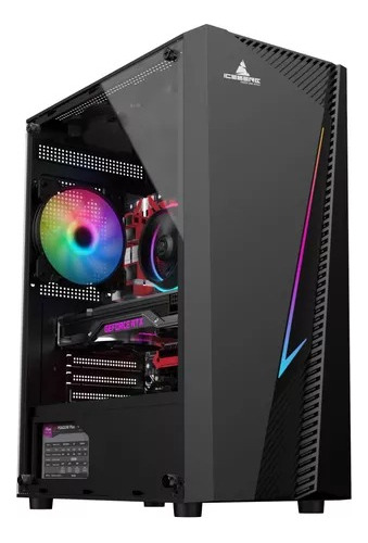 Chasis Gabinete Caja Gamer Iceberg Flux Elite + 1 Ventilador