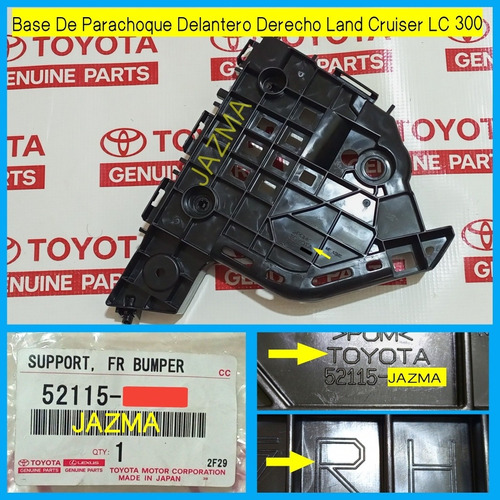 Base Derecha Parachoque Delantero Land Cruiser Lc 300 Orig  Foto 3