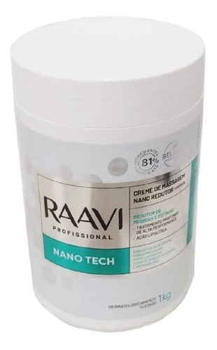 Creme De Massagem Redutor Medidas Nano Tech Raavi 1kg