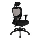 Silla De Escritorio Portantino Citiz Con Cabezal Ergonómica  Negra Con Tapizado De Tela Y Mesh