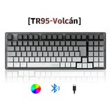 Terport 90% Teclado Mecánico Inalambrico En Español Tr95 Volcán, Bluetooth+usb+cable Removible, Outemu Red Switch Hotswap, Luces Full-rgb, 95 Teclas Antighosting, Juegos&oficina