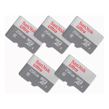 Kit 5 Cartão Memória Micro Sd Sandisk 256gb Ultra Classe 10 