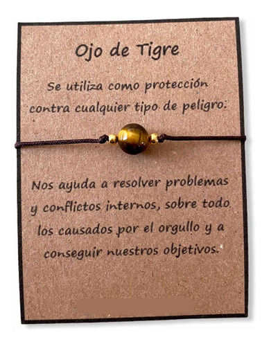 Pulsera Ojo De Tigre  Piedra Natural Hilo Amuleto Protección