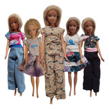 Ropa Para Barbie X10 Uni. Conjuntos Mas 4 Accesorios