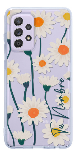 Funda Para Galaxy Para Mujer Flores Margaritas Con Nombre