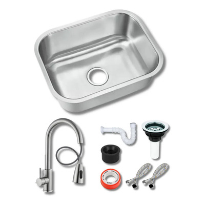 Fregadero Tarja Submontar 1 Tina Acero Inox C\u002Fkit Mezc Prem | Meses sin interés