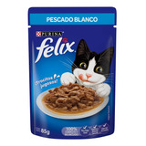 Alimento Felix Para Gato En Sobre Pescado Blanco Salsa 85g 