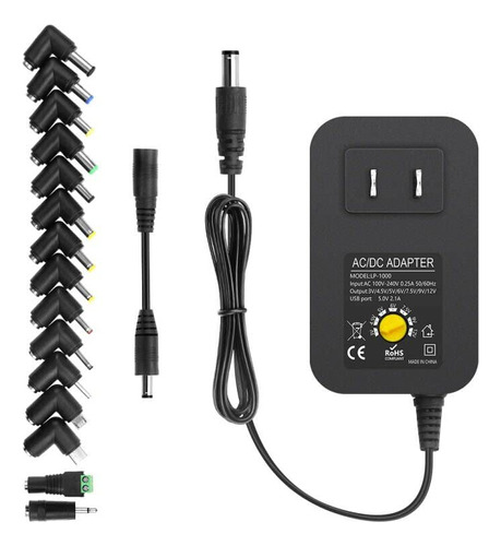 Arkare Adaptador De Corriente Universal De Ca A Cc De 30 W,