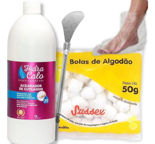 Kit Hidracalo 1l Espátula 222 Algodão E Botinha Profissional