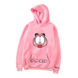  Buso Buzo Hoodie Novia Gato Garfield Rosado