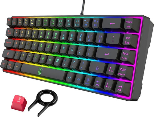 Teclado Gamer 65% Rgb Retroiluminación Sensación Mecánica