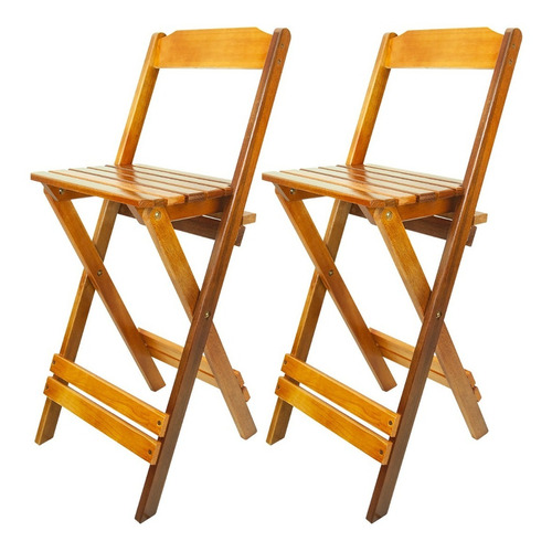 2 Cadeiras Bistro Dobráveis Madeira Cedrinho Itaúba