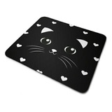 Mouse Pad Personalizado Promoção Gatinho Preto Com Corações