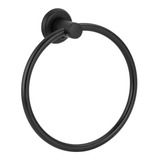 Porta Toalha Argola Mãos Rosto Metal Black/preto Banheiro