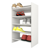 Mueble Organizador Zapatero Botinero 5 Estantes - Caoba Color Blanco