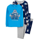 Carter´s! Set Pijama 4 Piezas Yeti 2 Remeras Ml+2 Largos