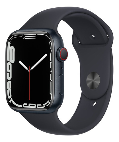 Apple Watch Series 7 (gps + Cellular, 45mm) - Caja De Aluminio Color Medianoche - Correa Deportiva Azul Medianoche - Distribuidor Autorizado