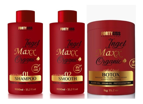 Combo Creme  Maxx Organico 3 Produtos Forty  Cabelos Lindos 