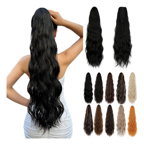 Extensiones Natural Coletas Cola Caballo Ondulado 24 PLG