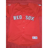 Jersey Red Sox Majestic Mlb Juvenil (m 10-12 Años)