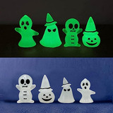 8 Piezas De Fantasmas Brillantes De Halloween, Miniaturas De