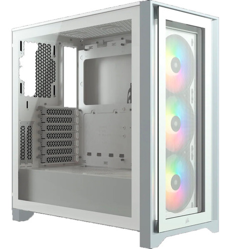 Gabinete Corsair Icue 4000x Rgb Blanco Atx Cristal Miditower