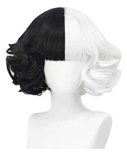 Perfect Cruella Cosplay Nature Wig Curls Peruca Cosplay Ou