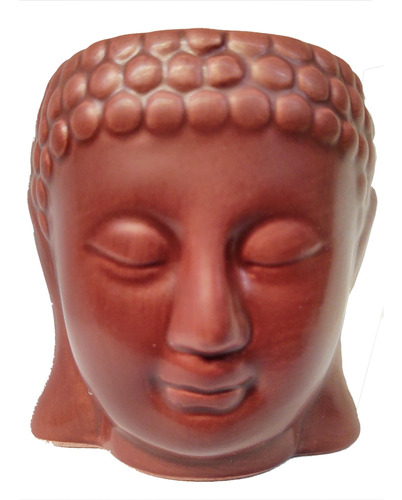 Enfeite Vaso Cabeça De Buda Em Ceramica 8cm - Vermelho