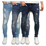 Lote De 3 Jeans Corte Skinny Moda Urbana Trap  Envió Gratis