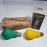 Antiguas Lámparas Osram Lote X 2 Gasfilled Verde Mag 59983