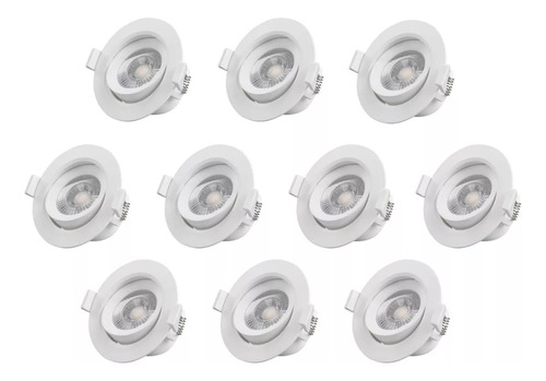 10 Focos Spot Led 7w Redondo Embutido Luz Fría-neutra-cálida