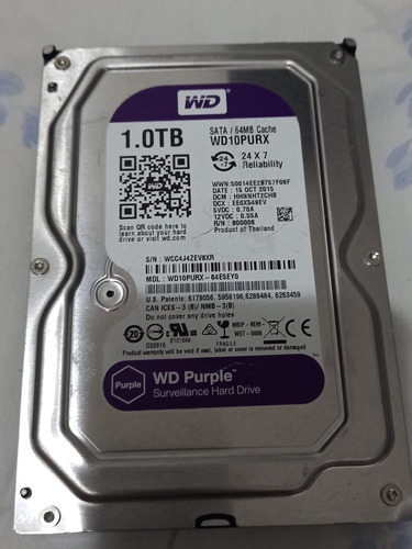 Hd 1tb Western Digital Purple - Wd10purx - Dvr, Nvr 