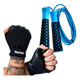 Guantes Gimnasio Fitness Gym + Soga Saltar Ruleman Premium