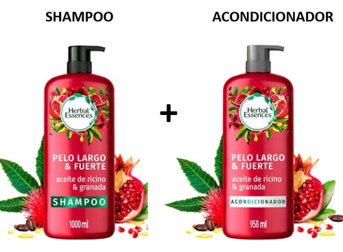 Herbal Essences 1 Shampoo 1000ml + 1 Acondicionador 958ml