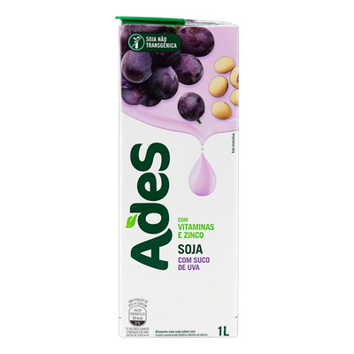 Bebida À Base De Soja Uva Ades Caixa 1l
