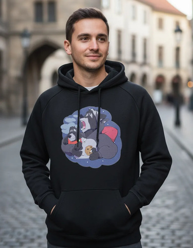 Sudadera Negra Bello Furro En Pijama