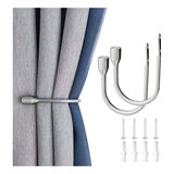 Soportes Para Cortinas De Metal 2 Pzas Ganchos Para Pared