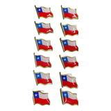 Pack 12 Broches Pin Insignia Metálica Chile Fiestas Patrias