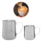 Kit Leiteira Medidora Barista Cafeteria Inox 600/350ml Lyor