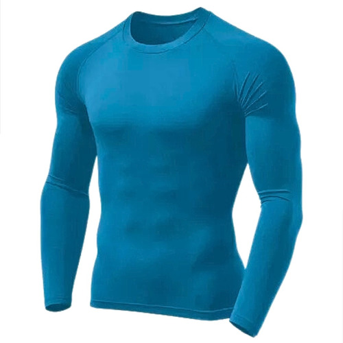 Camiseta Masculina Térmica Dry Fit Manga Longa Proteção Uv50